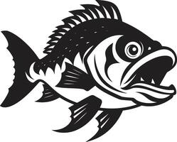 toothy terreur noir geïnspireerd piranha logo ontwerp voor een boeiend beeld scheermes tanden icoon strak zwart illustratie voor opvallend branding vector