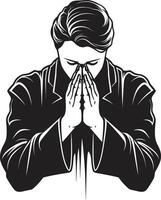 bevallig toewijding bidden vrouw handen icoon in zwart ontwerp etherisch elegantie minimalistisch bidden handen logo voor Dames vector