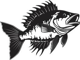 macabre morfologie zwart logo voor roofdier vis skelet embleem gekarteld spook symbool zwart icoon ontwerp voor roofdier vis skelet vector