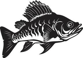 schimmig wervelkolom symbool zwart logo voor roofdier vis skelet sinister skelet- insigne elegant zwart icoon ontwerp voor roofdier vis skelet vector