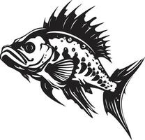 gemeen gewerveld elegant zwart icoon ontwerp voor roofdier vis skelet spookachtig voorbode zwart logo van roofdier vis skelet embleem vector
