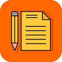 document gevulde oranje achtergrond icoon vector