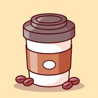 koffie kop met Boon tekenfilm icoon illustratie drinken voedsel concept geïsoleerd vector