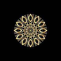 mandala. goud decoratief element. afbeelding voor kleuren. abstract circulaire ornament met gestileerde bladeren vector