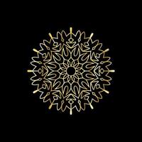 mandala. goud decoratief element. afbeelding voor kleuren. abstract circulaire ornament met gestileerde bladeren vector