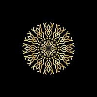 mandala. goud decoratief element. afbeelding voor kleuren. abstract circulaire ornament met gestileerde bladeren vector