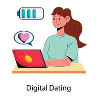 modieus digitaal dating vector