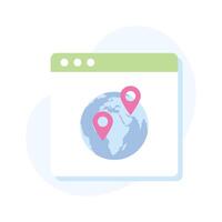 wereldbol Aan website met pin van GPS een mooi vector