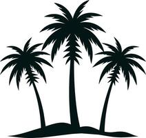 silhouet van palm bomen Aan wit achtergrond vector