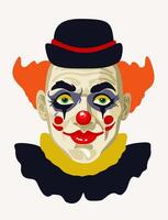 clown. geïsoleerd helder portret van circus acteur vector