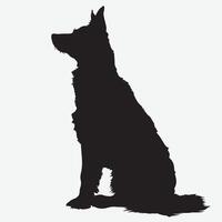Super goed silhouetten van hond wit achtergrond vector