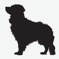 Super goed silhouetten van hond wit achtergrond vector