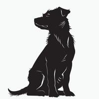 Super goed silhouetten van hond wit achtergrond vector