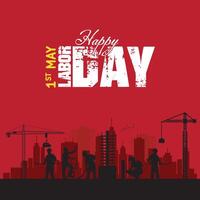 1e mei gelukkig arbeid dag, arbeiders rechten mei dag, mei 1e Internationale arbeid dag, dank u naar allemaal arbeiders voor uw moeilijk, bouw, veiligheid hoed, verhogen hand, arbeid rechten, werknemer veiligheid wet vector