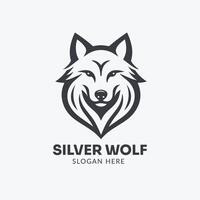 hoofd wolf logo ontwerp vector
