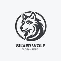 hoofd wolf logo ontwerp vector