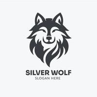 hoofd wolf logo ontwerp vector