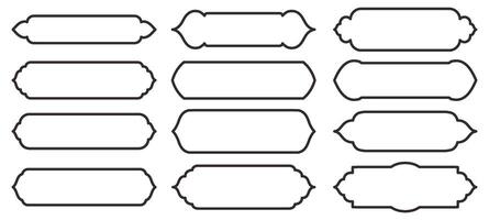 Islam traditioneel ramen of deuren horizontaal vorm verzameling voor borders of scheidingsteken ontwerp. reeks van schets moskee moslim kader vector