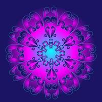 ronde roze mandala patroon Aan een blauw achtergrond vector