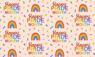 naadloos patroon met lgbt regenboog en citaat gelukkig trots maand. symbool van lgbtq trots gemeenschap. illustratie vector