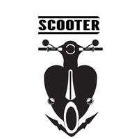 retro scooter bromfiets scooter logo ontwerp, gemakkelijk motor scooter logo vector