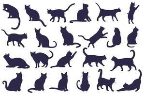 reeks van silhouetten van katten vector