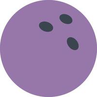 een Purper bowling bal met drie zwart dots Aan het vector