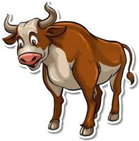 stier dieren cartoon sticker vector