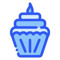 verjaardag kaart icoon in blauwtoon stijl vector