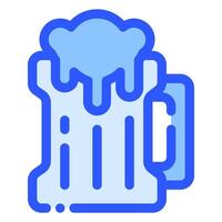 bier mok icoon in blauwtoon stijl vector