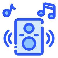 muziek- spreker icoon in blauwtoon stijl vector