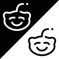 reddit icoon, schets stijl, geïsoleerd Aan zwart en wit achtergrond. vector