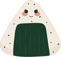 tekenfilm Japans onigiri rijst- bal keuken illustratie grafisch element kunst kaart vector