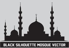 moskee silhouet zwart kleur voor Islamitisch ontwerp vector