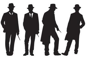 reeks van slim zakenman silhouet illustratie vector