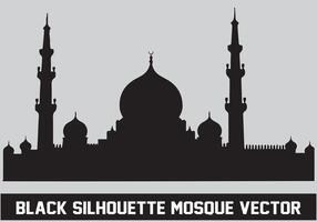 moskee silhouet zwart kleur voor Islamitisch ontwerp vector