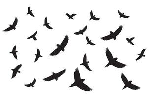 vliegend vogelstand silhouet reeks vliegend vogelstand icoon reeks reeks van vliegend vogelstand silhouetten vector