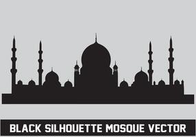 moskee silhouet zwart kleur voor Islamitisch ontwerp vector