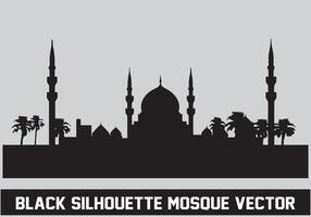 moskee zwart silhouet icoon illustratie voor Islamitisch element vector