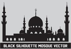 moskee silhouet zwart kleur voor Islamitisch ontwerp vector