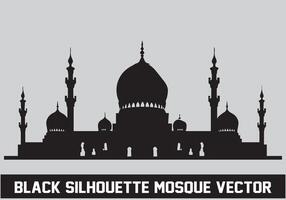 moskee zwart silhouet icoon illustratie voor Islamitisch element vector