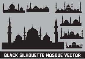 moskee silhouet bundel wit achtergrond vector