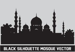 moskee zwart silhouet icoon illustratie voor Islamitisch element vector