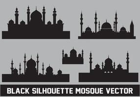 moskee silhouet bundel wit achtergrond vector