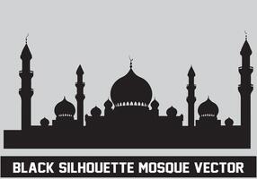 moskee silhouet zwart kleur voor Islamitisch ontwerp vector