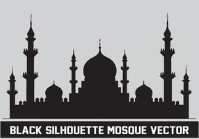 moskee zwart silhouet icoon illustratie voor Islamitisch element vector