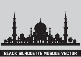 moskee zwart silhouet icoon illustratie voor Islamitisch element vector