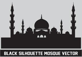 moskee silhouet zwart kleur voor Islamitisch ontwerp vector