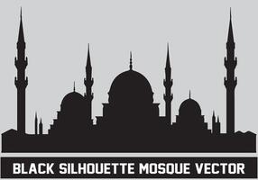 moskee silhouet bundel wit achtergrond vector