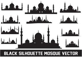 moskee silhouet bundel wit achtergrond vector